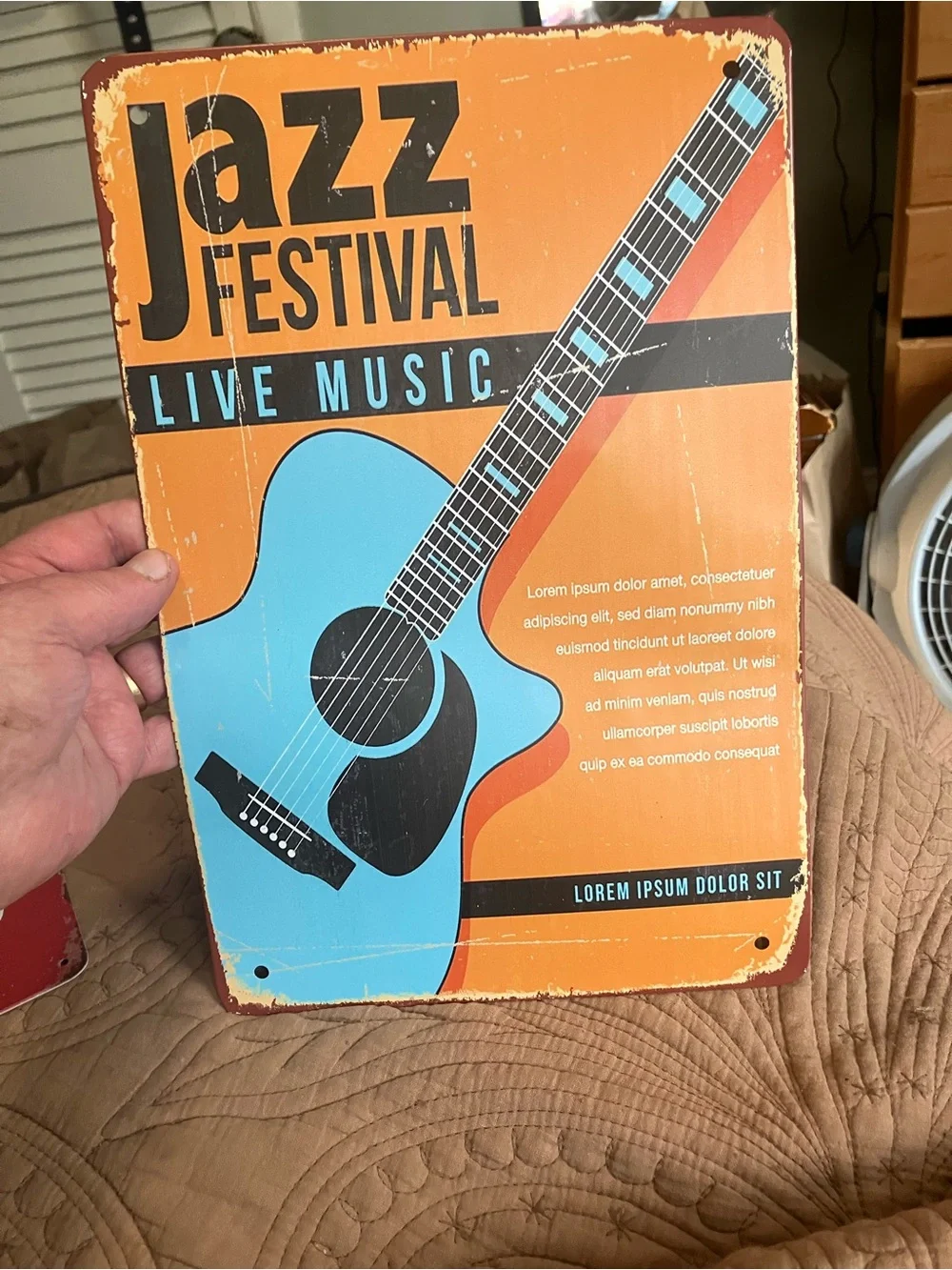 Vintage-Style Jazz Festival & Premium Beer Metal Wall Signs - Blue, Orange, Red